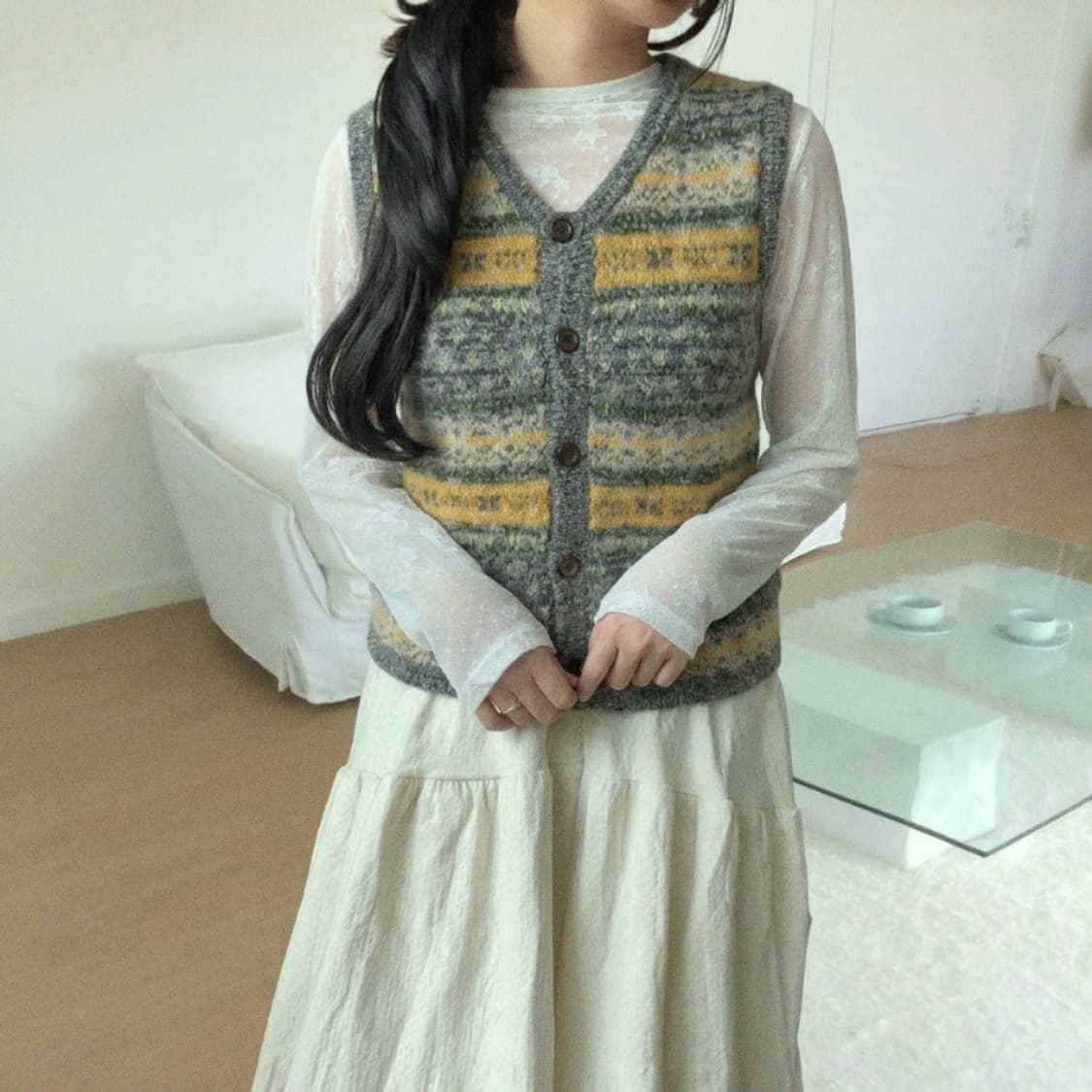 모리걸 니트조끼 상품이미지3