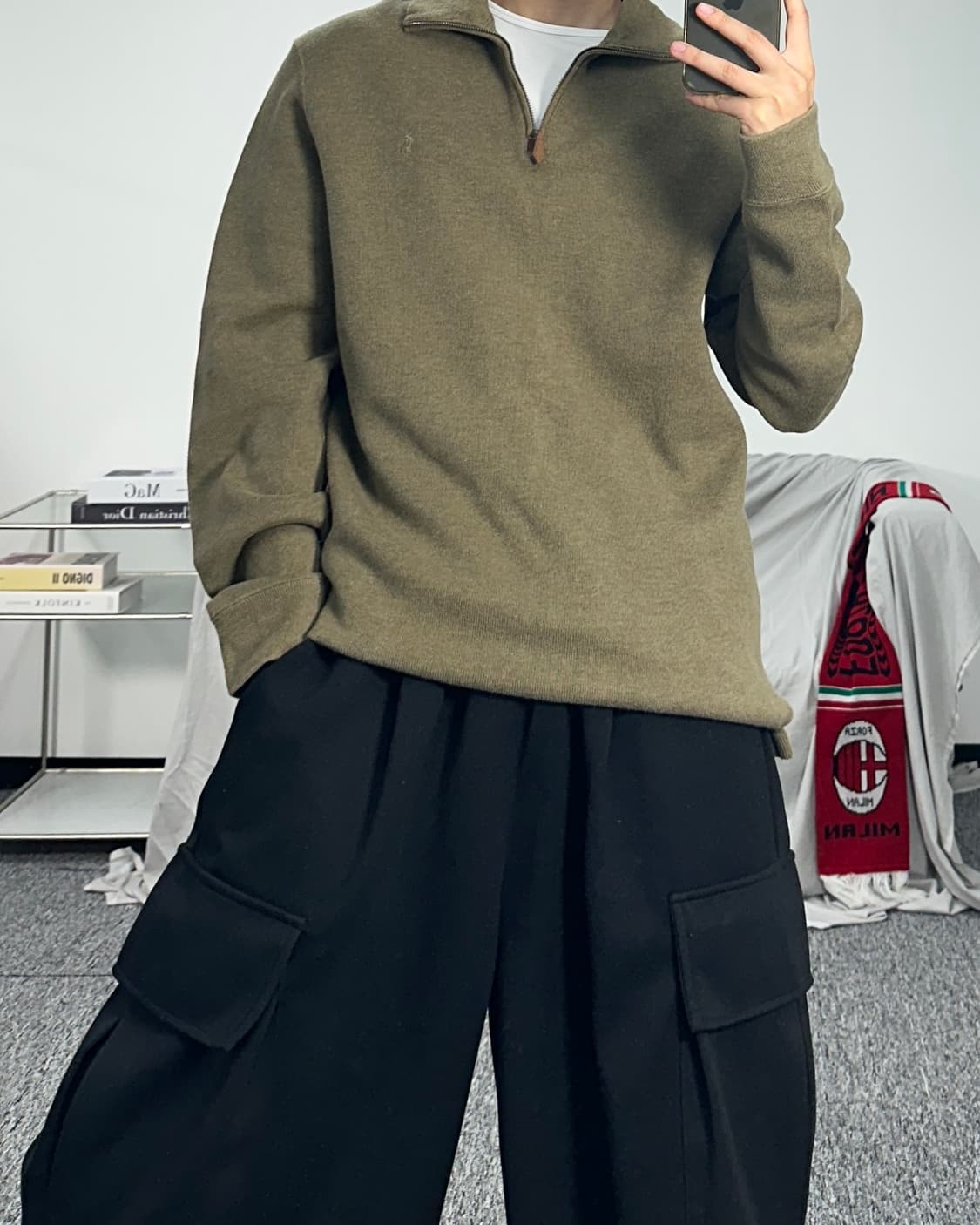 폴로 랄프로렌 카키 하프집업 니트 M 상품이미지3