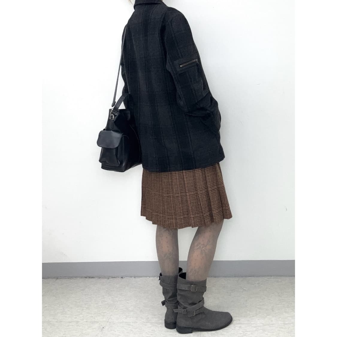 빈티지 차콜 더블 코트 울 자켓 상품이미지4