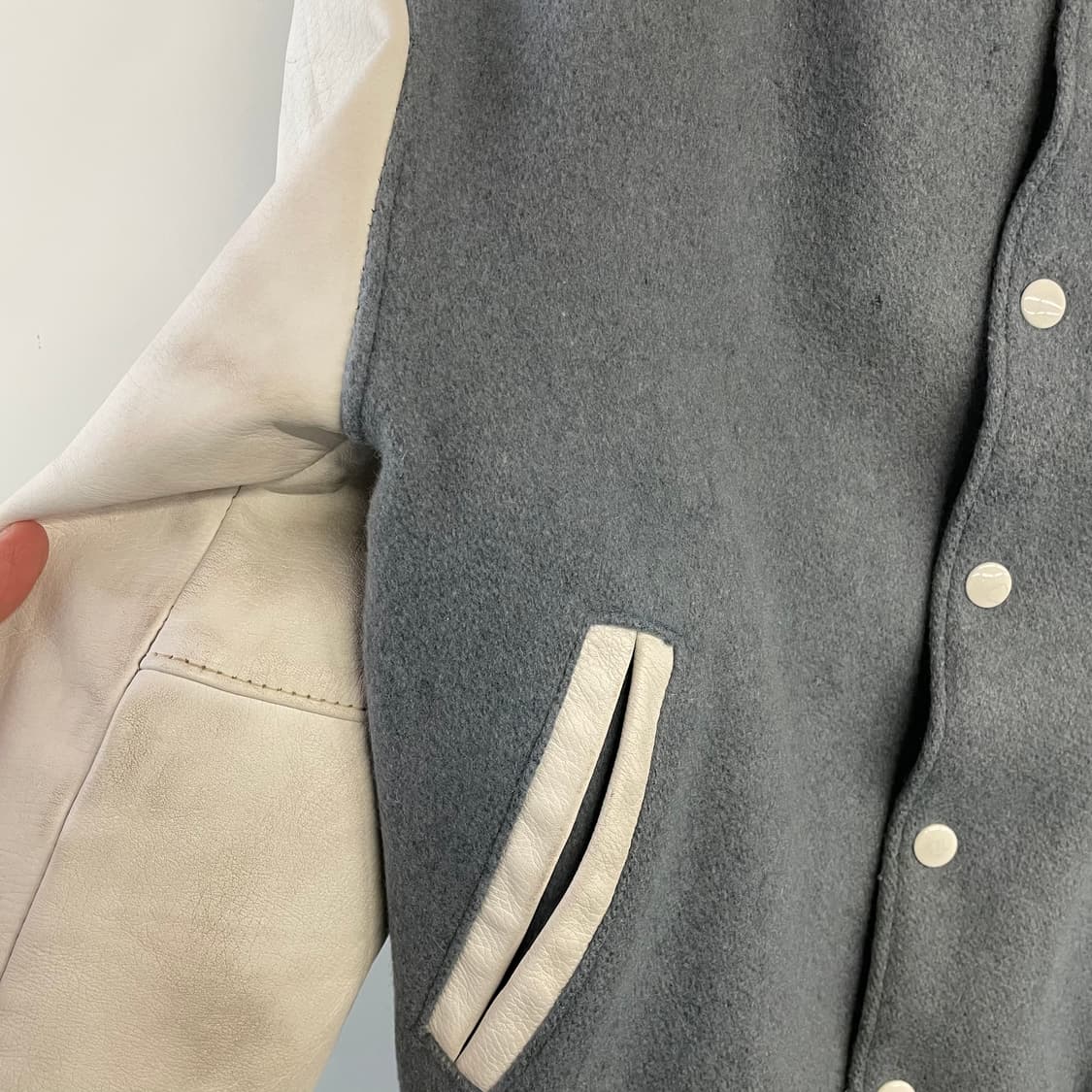 골든베어 가죽 바시티자켓 상품이미지8