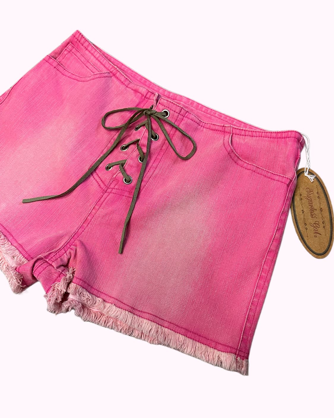 SUGARLESS GAL pink fade lace-up hot pant 상품이미지2