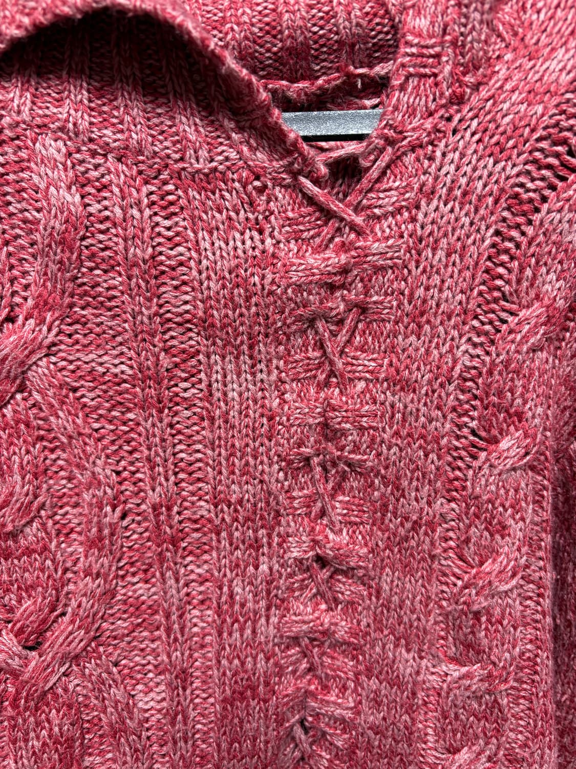 일본빈티지 핑크 꽈배기 니트 상품이미지3