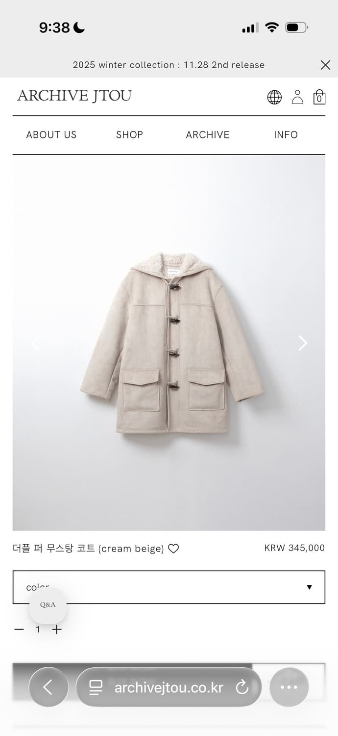 아카이브제이투유 더블 퍼 무스탕 새상품 상품이미지1