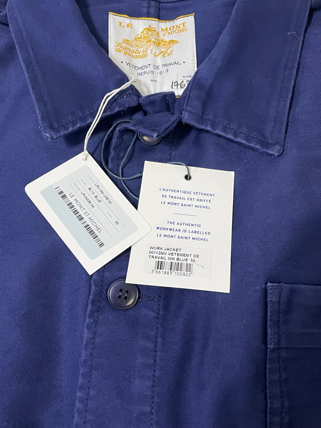 [새상품] 르몽생미셸 워크 자켓 네이비 50 사이즈 상품이미지4