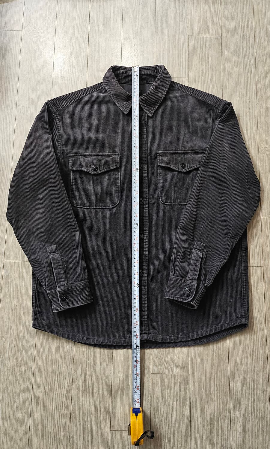 유니클로 차콜 코듀로이 겨울셔츠자켓 M 키작녀핏(소매길이 56cm로 수선 상품이미지6