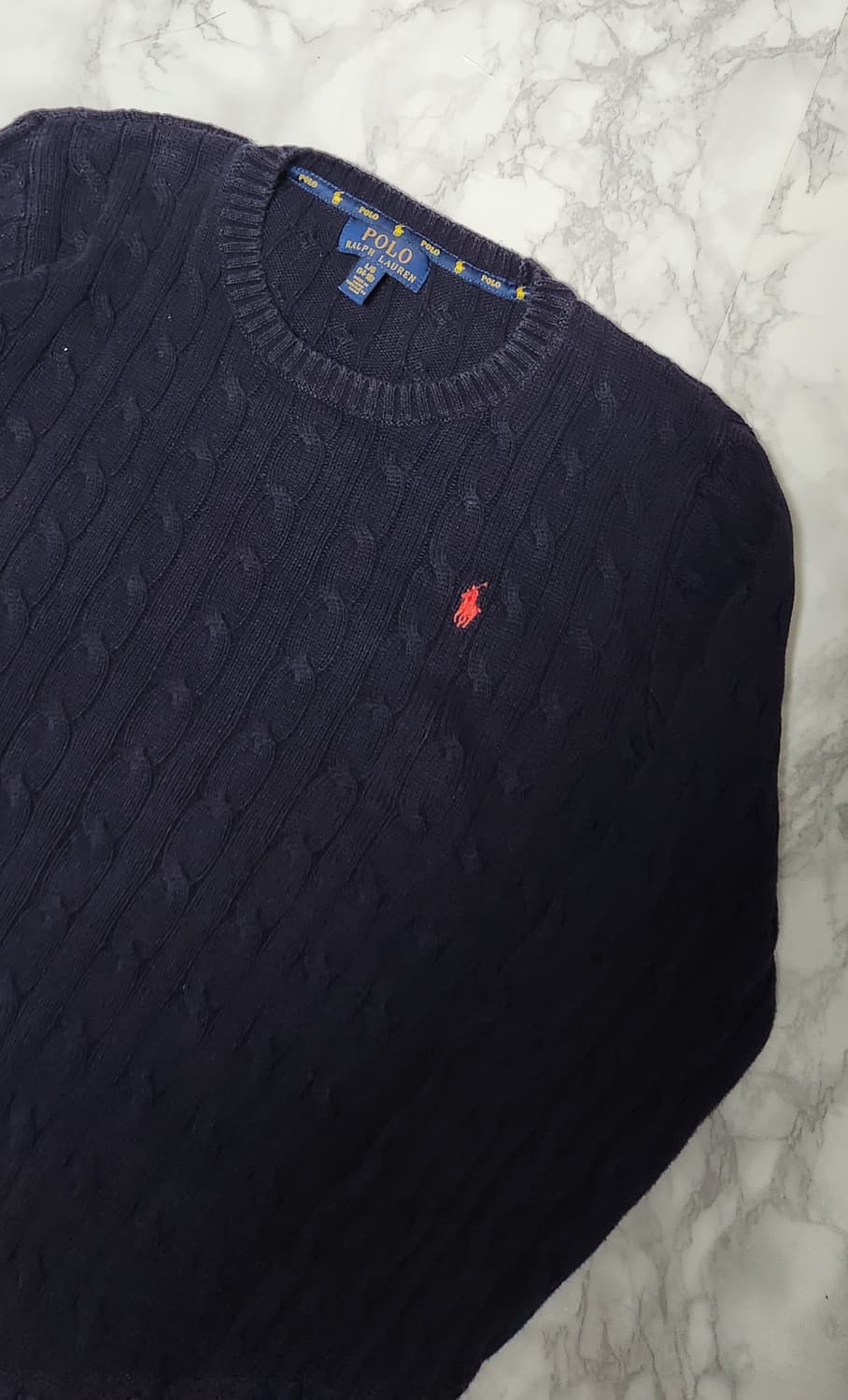 폴로 랄프로렌 꽈배기 딥네이비 니트 상품이미지3