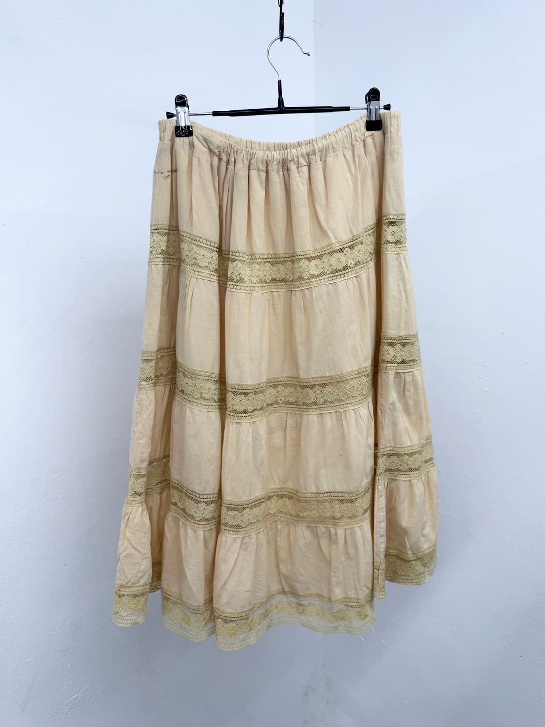 모리 레이스 캉캉 롱 스커트 상품이미지6