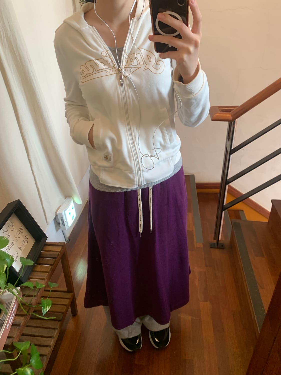 빈티지 MLB 후드집업 화이트 상품이미지1