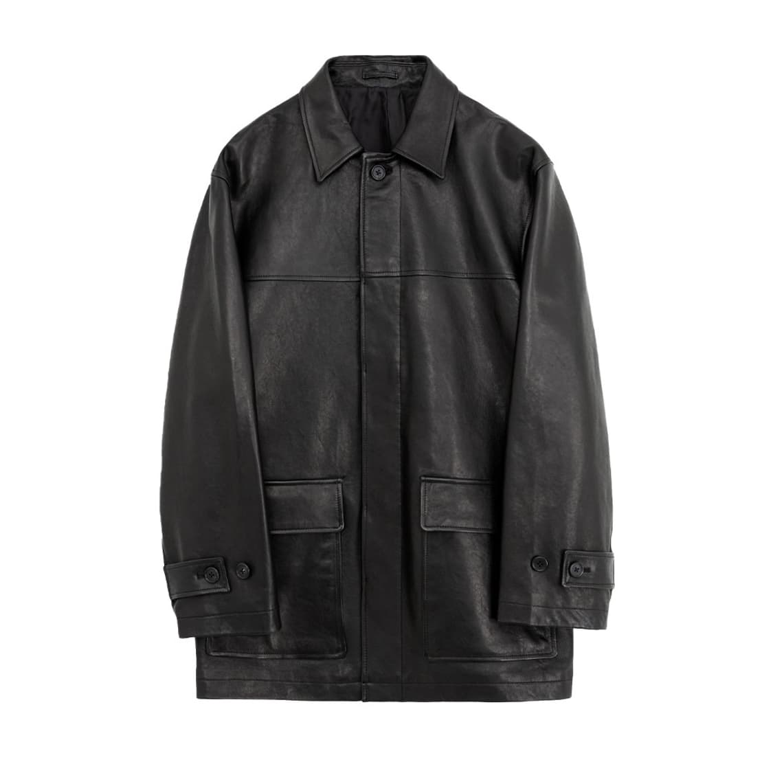 [4] 브라운야드 레더 하프 코트 상품이미지1