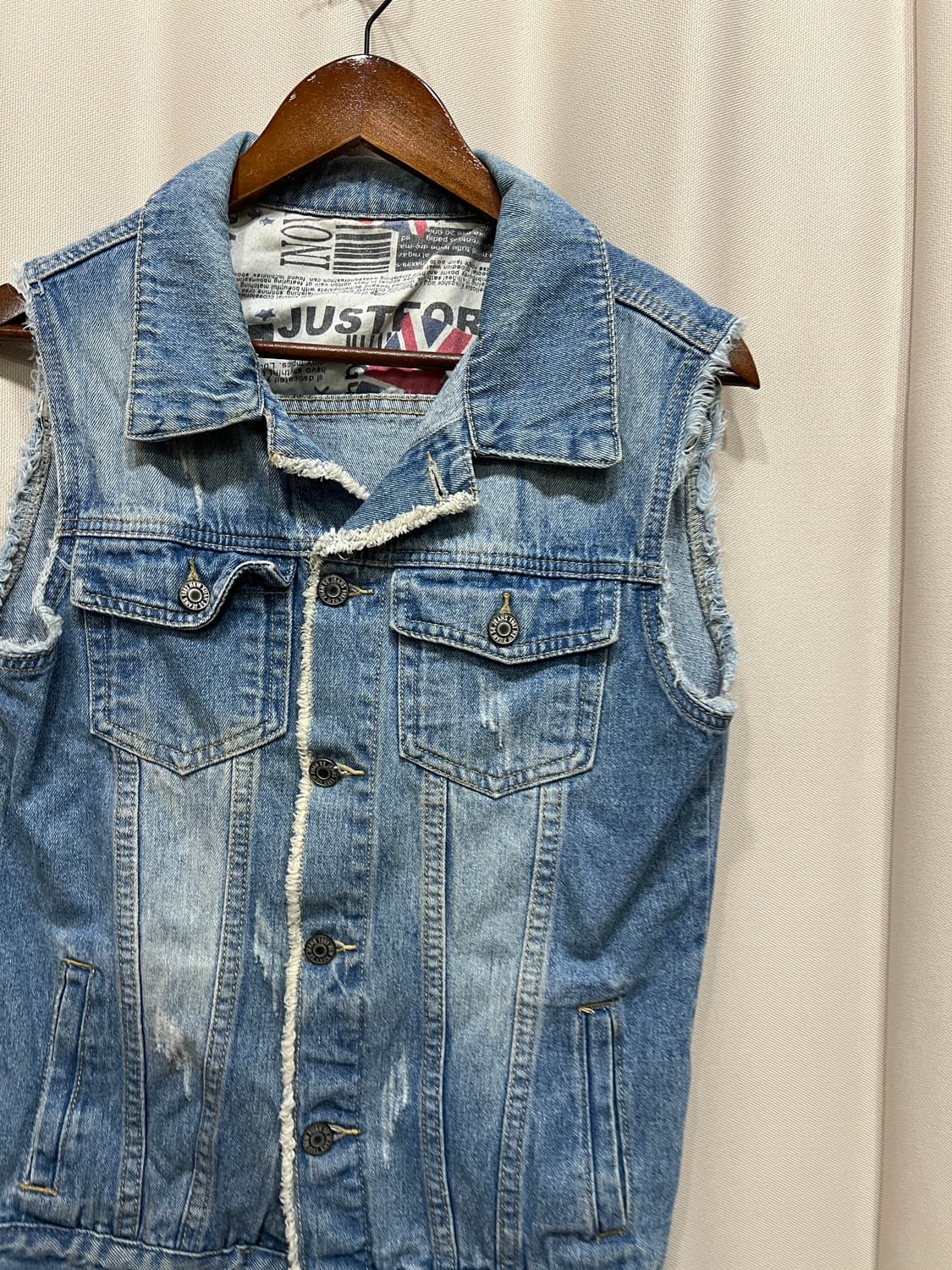 빈티지 투포켓 데님 베스트 자켓 상품이미지3