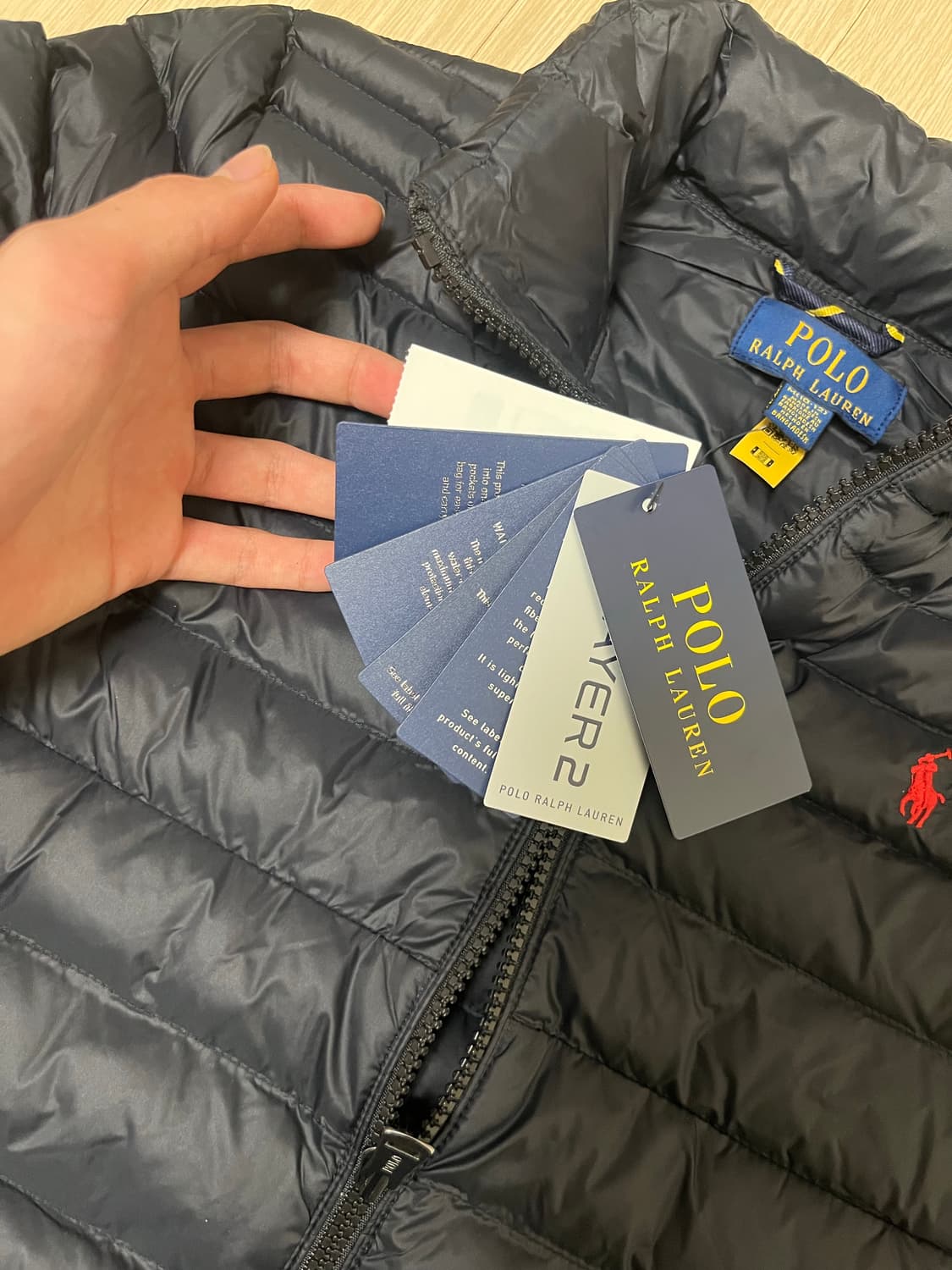 폴로 패커블 패딩 블랙 새재품 상품이미지5