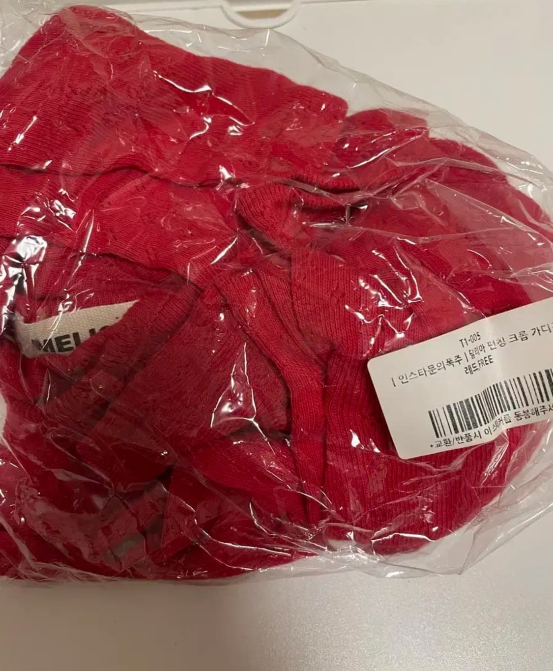 (새상품) 펀칭 크롭 가디건 레드 FREE 상품이미지3