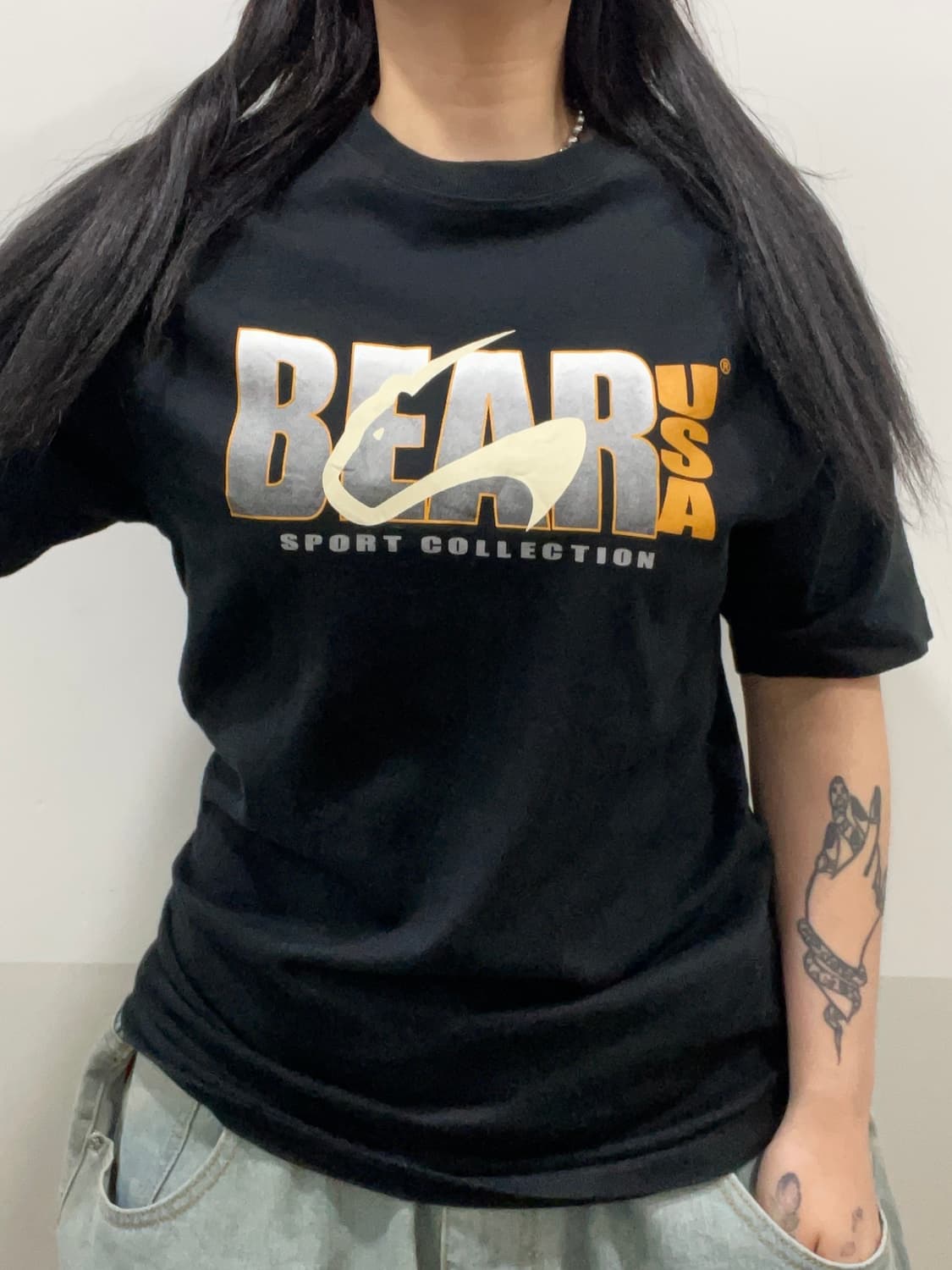 90s Bear USA 빅 로고 반팔 티셔츠 상품이미지1