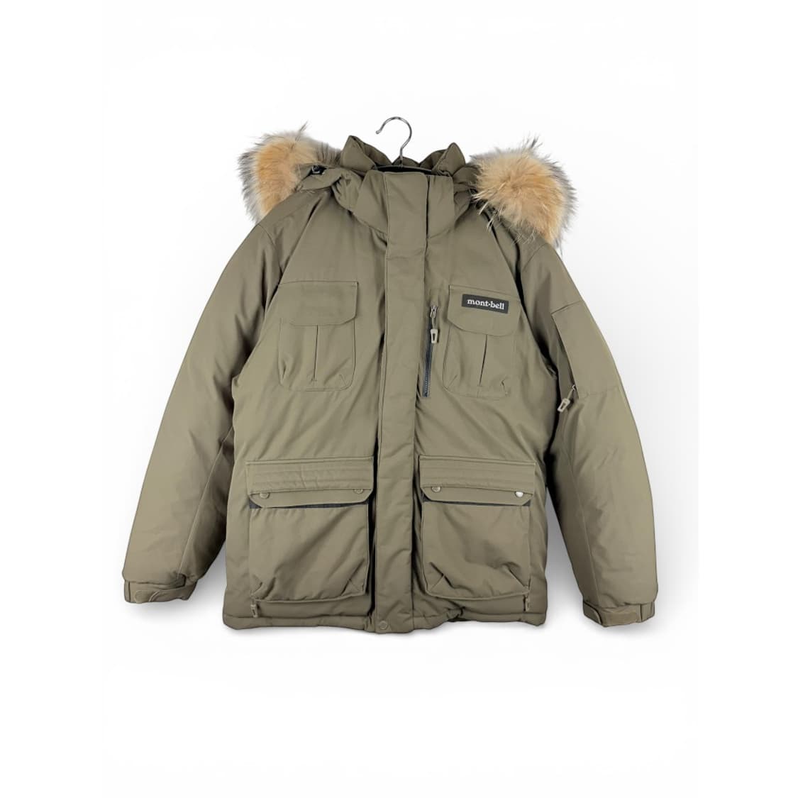 (95) 몽벨 라쿤 퍼 구스다운 사파리 숏 패딩 카키 상품이미지1