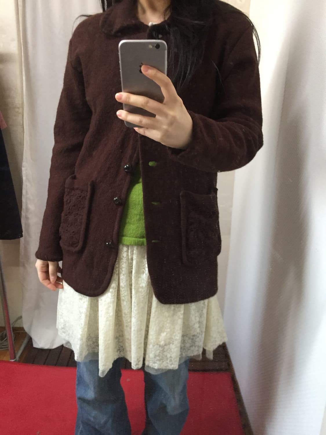 vintage brown crochet cardigan 상품이미지1