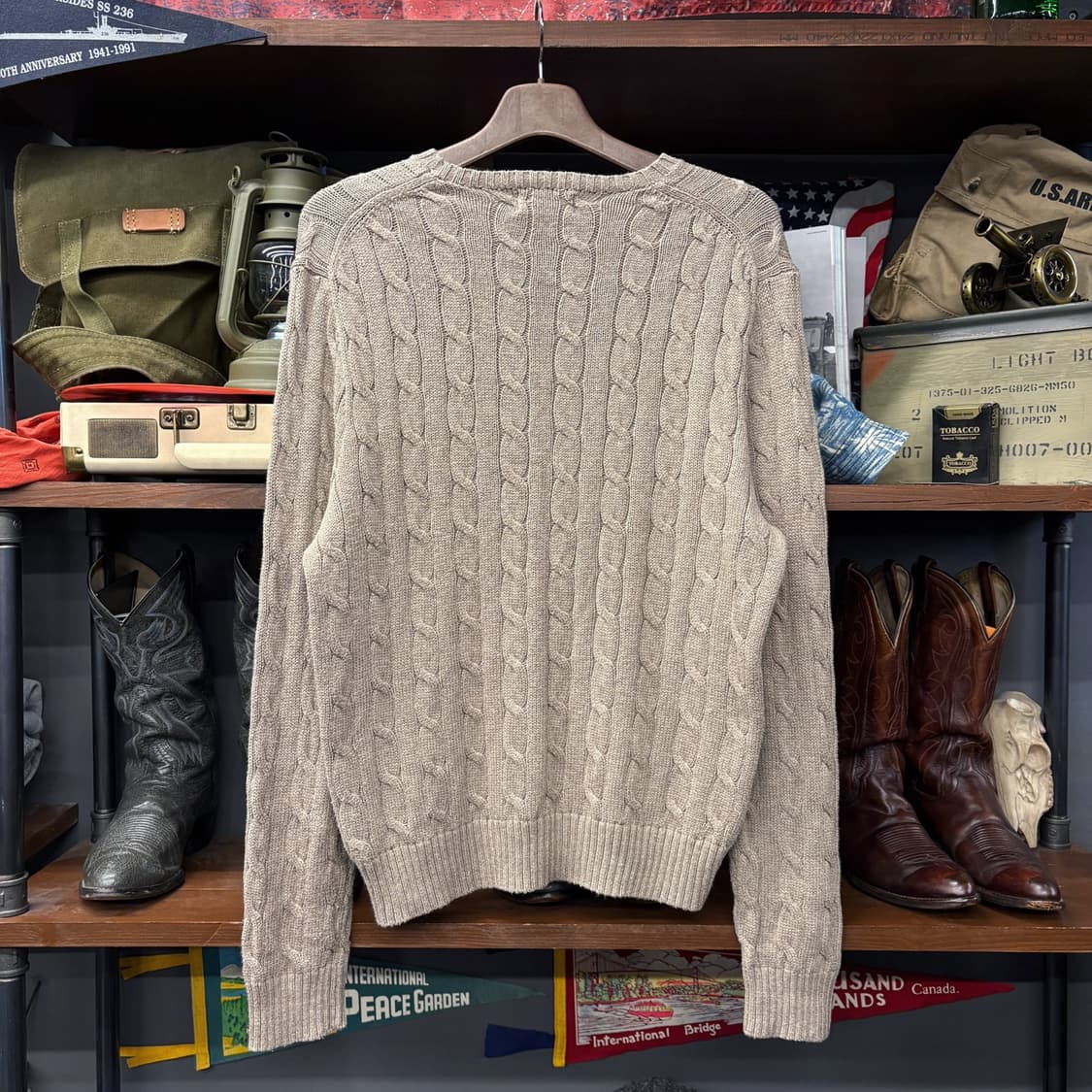 신형라벨 폴로랄프로렌 오트밀 케이블 라운드 코튼 니트 N183 상품이미지2