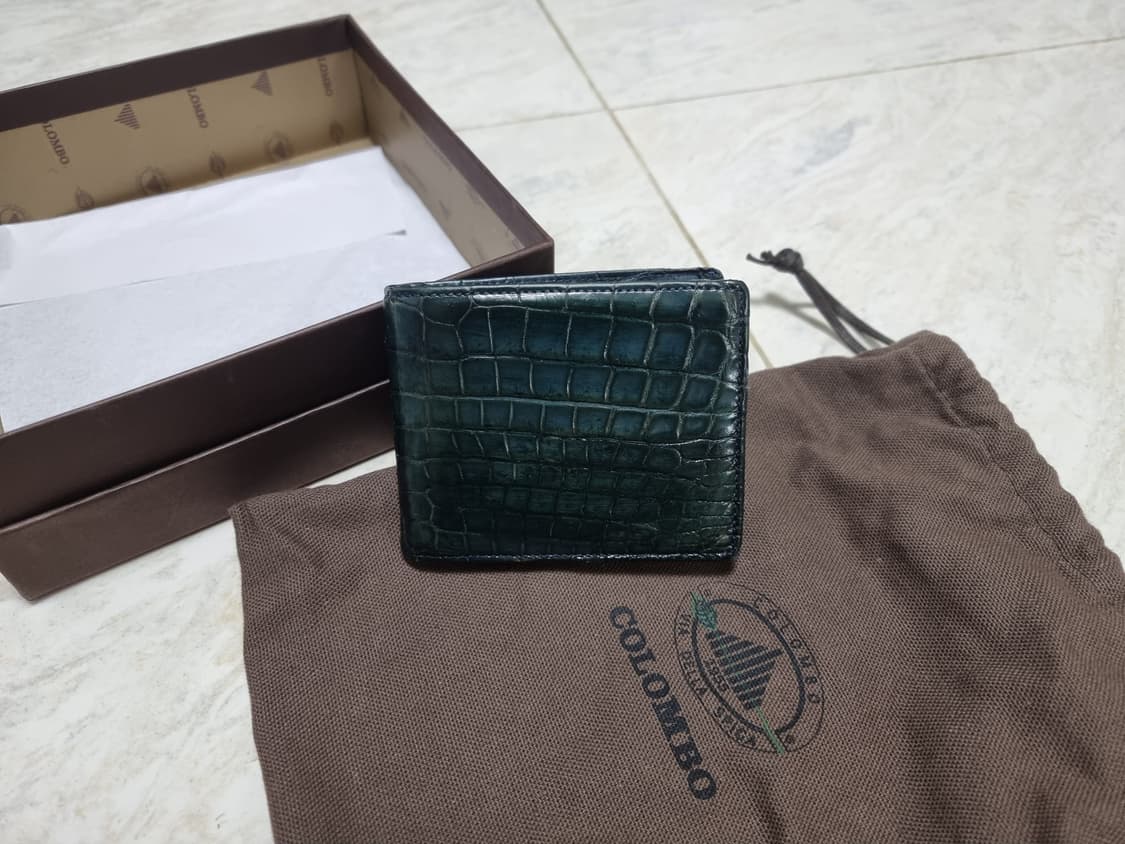 콜롬보 통와니 머니클립 지갑 반지갑 악어가죽 사파이어 에메랄드 상품이미지2