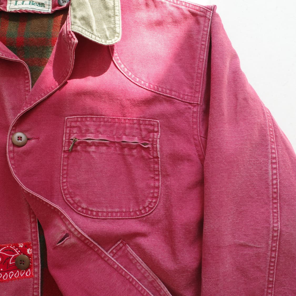 80s 엘엘빈L.L.Bean 빈티지 핑크 헌팅초어자켓 (수공 리페어) 상품이미지3