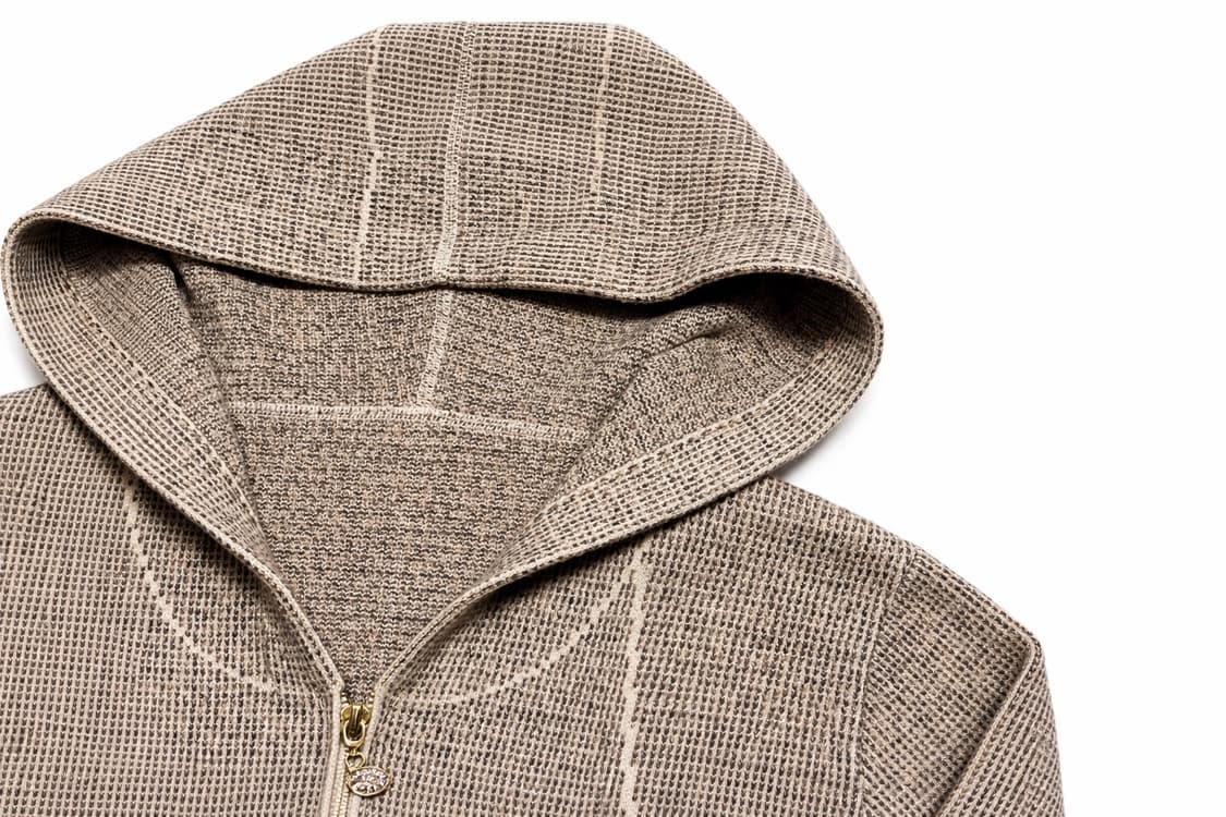 JPN 일본 빈티지 Y2K 모리걸 미니멀 베이지 멜란지 니트 후드집업 상품이미지4