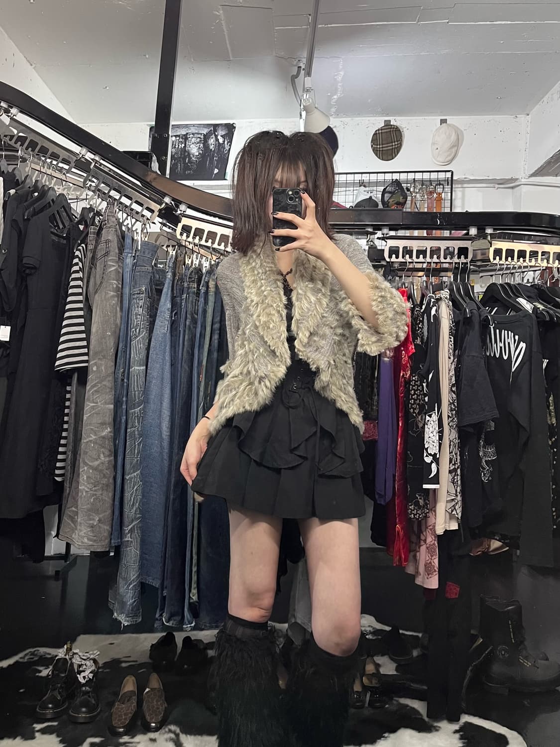 그레이 퍼 가디건 상품이미지1