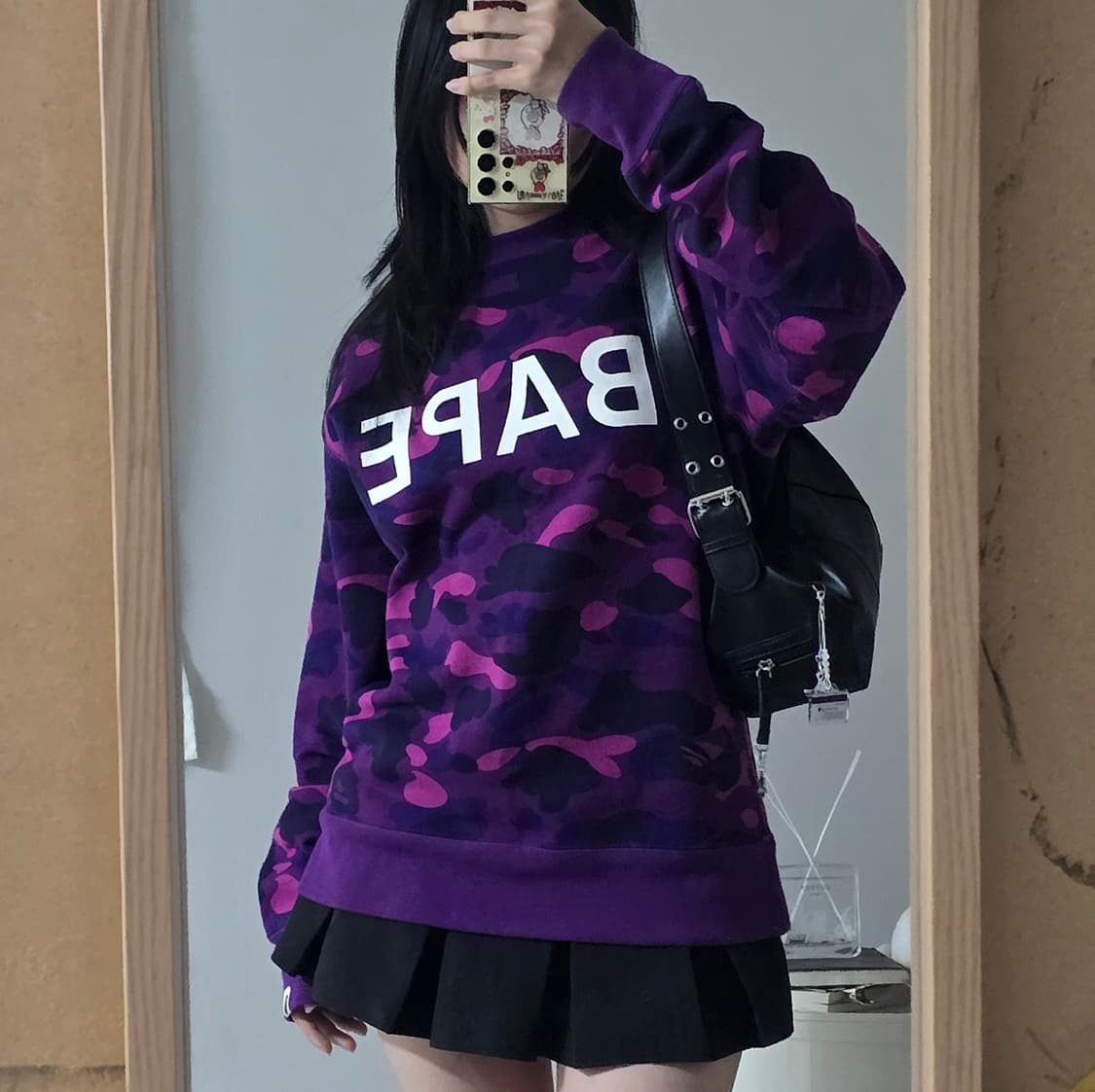 베이프 퍼플 카모 맨투맨 L 상품이미지3