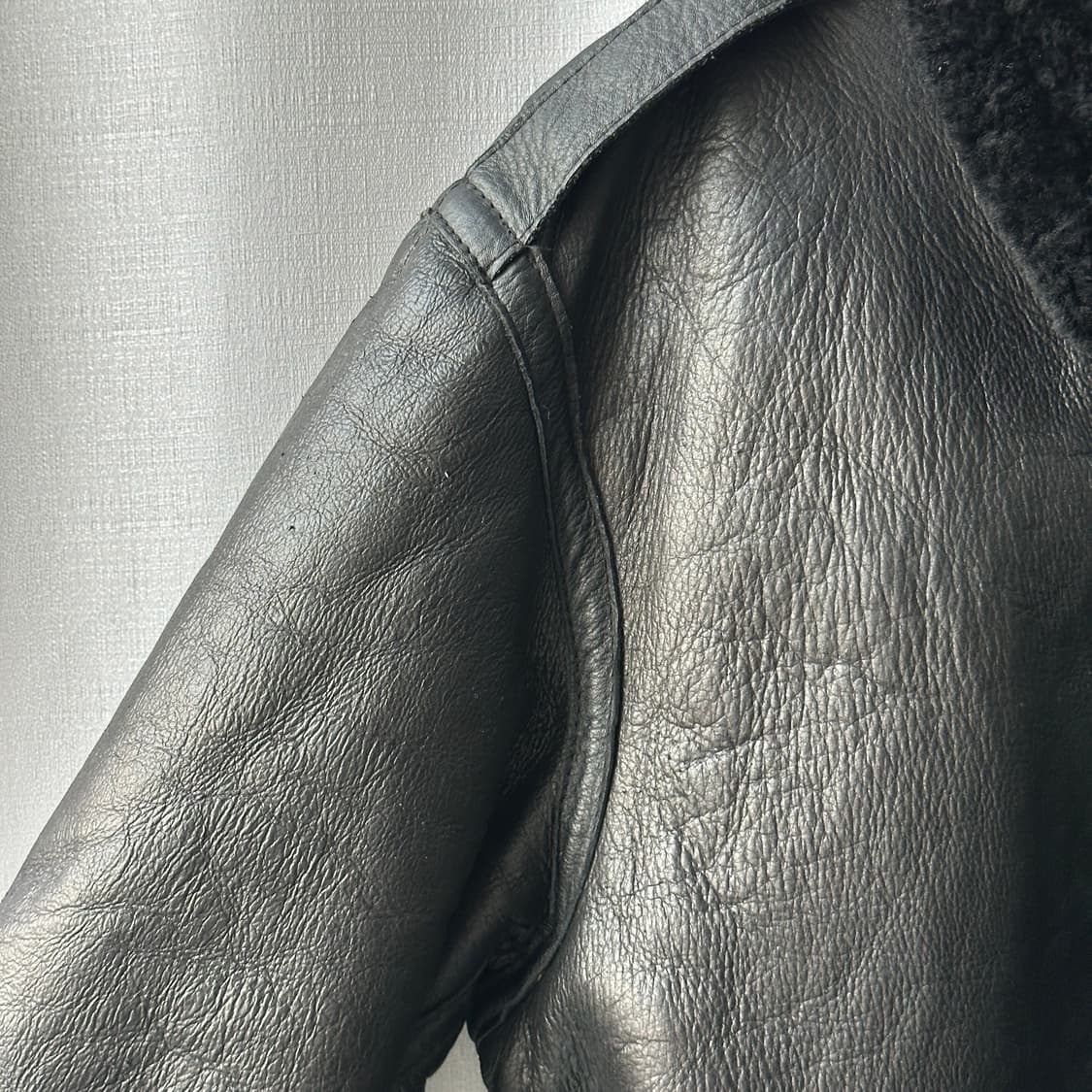 할리데이비슨 빈티지 B-3 무스탕 자켓 블랙 L 상품이미지4