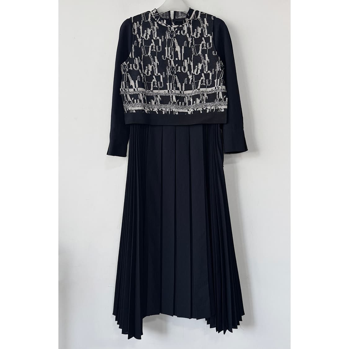 SJSJ 니팅 블록 플리츠 원피스 상품이미지2