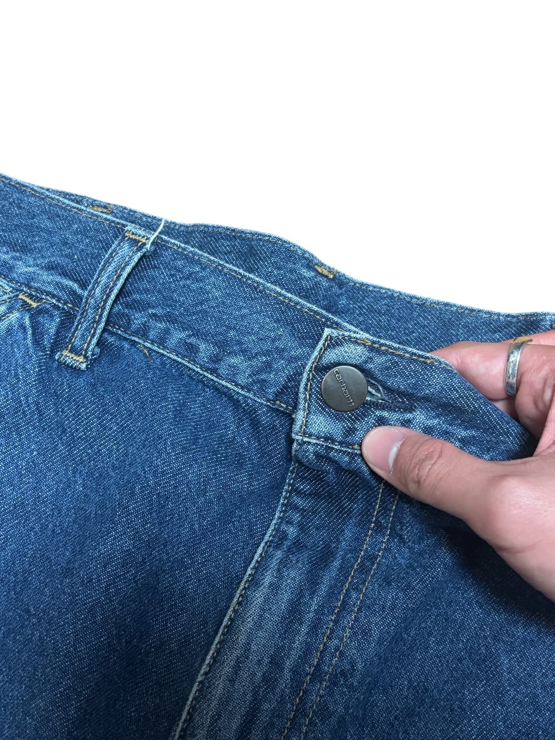 칼하트 wip 더블니 데님 스미스 블루 스톤 워시드 상품이미지7