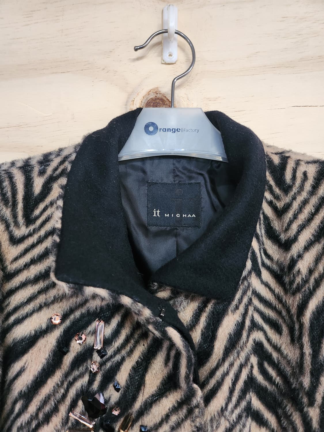 210) 잇미샤 지브라 패턴 알파카코트 상품이미지2