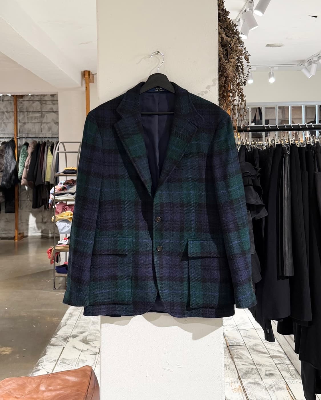 폴로 랄프로렌 그린 블랙와치 싱글 브레스티드 자켓 상품이미지1