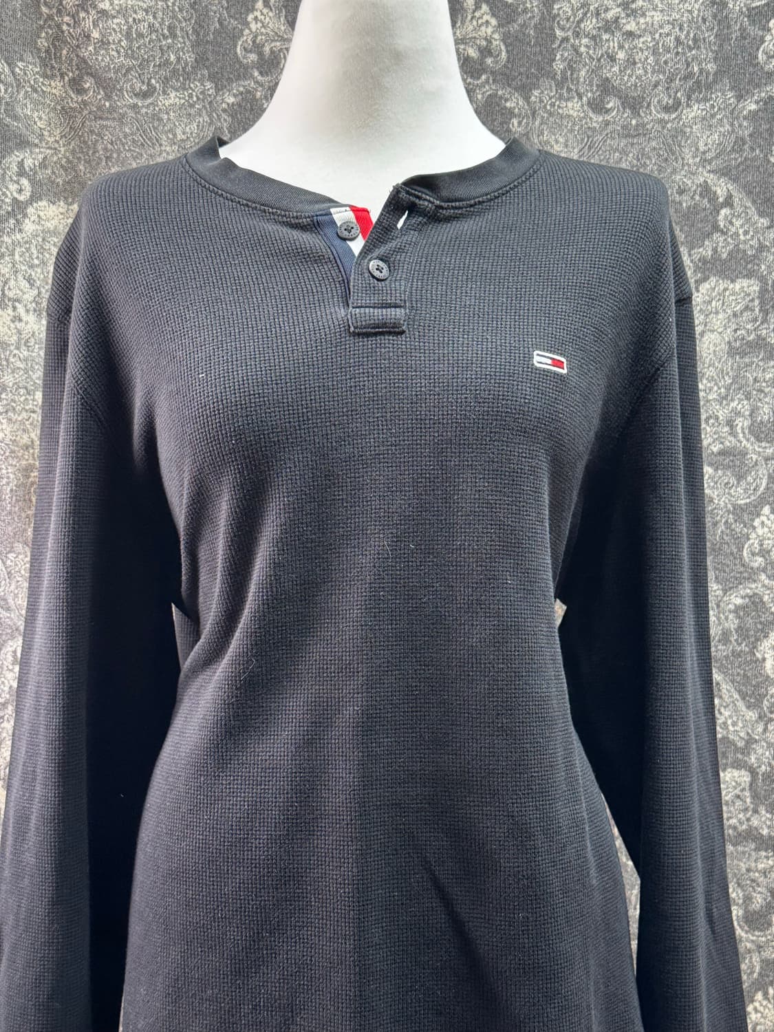 tommy jeans 타미 진스 헨리넥 와플 니트 상품이미지2