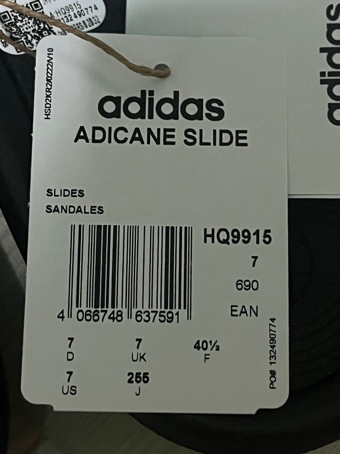 아디다스 아디케인 슬리퍼 블랙 250 새상품 상품이미지3