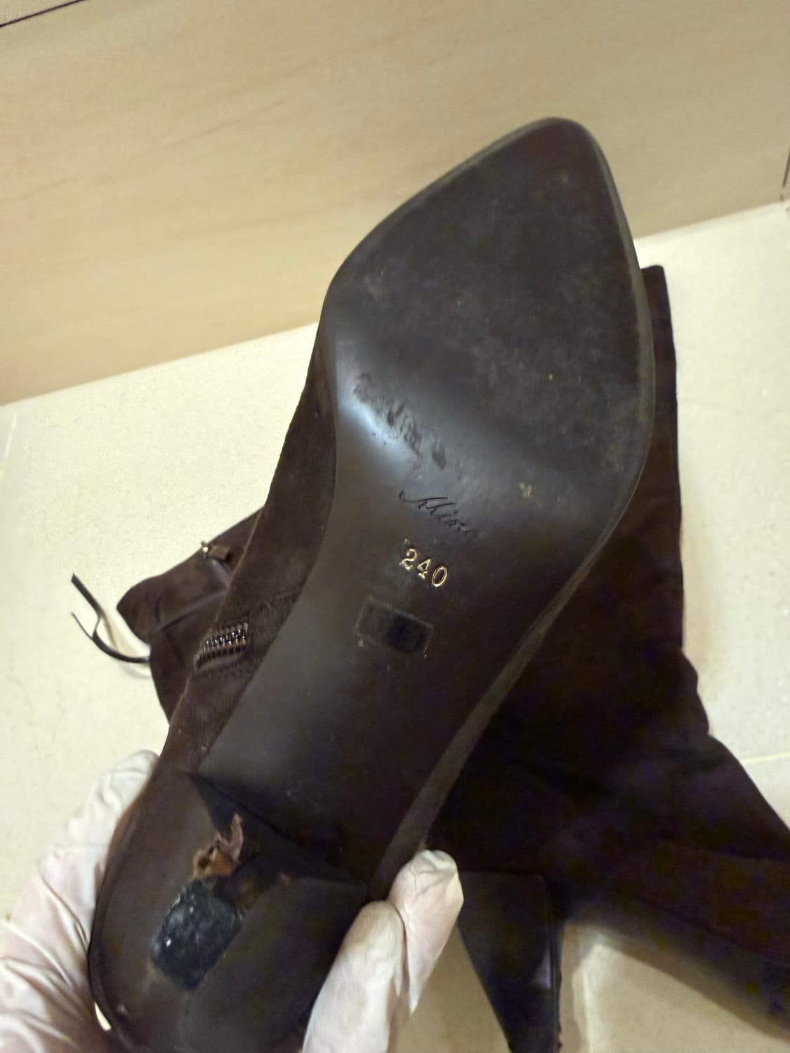 Mine 마인 스웨이드 롱부츠 240 구두 부츠 워커 여자신발 한섬 상품이미지4