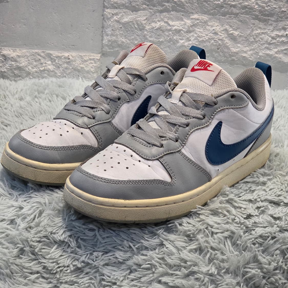 7q-27:나이키 코트 버로우 로우 화이트/그레이 블루 (24cm) 상품이미지1