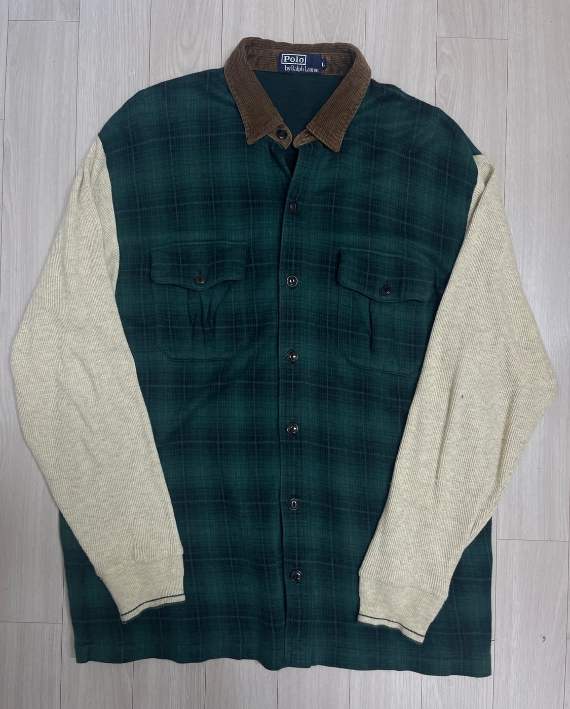 폴로 랄프로렌 체크 셔츠 가디건 상품이미지1