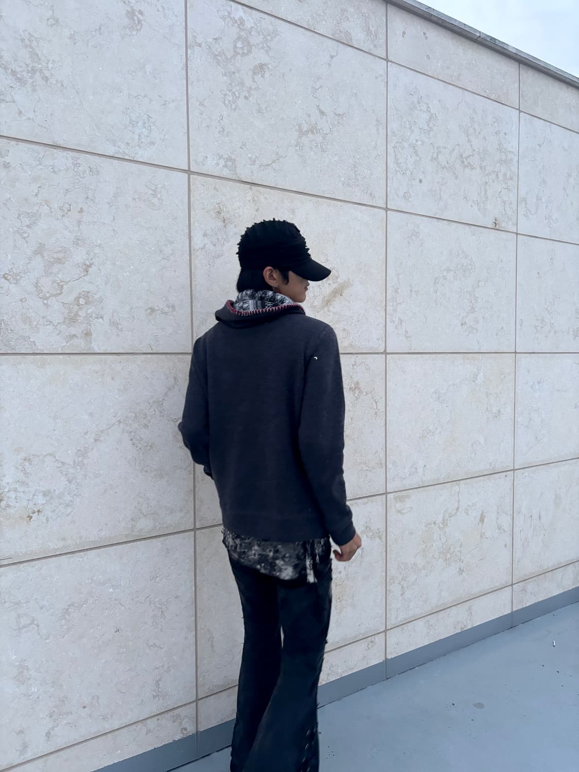 “M.f” Minimal Mood Red Stitch Detail Hoo 상품이미지9