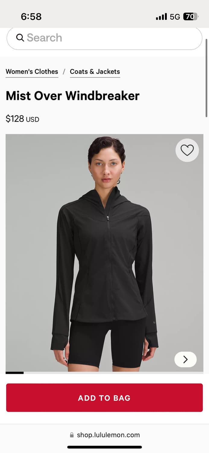 [Lululemon/룰루레몬] 미스트 오버 윈드 브레이커 *풀박 새상품 상품이미지1