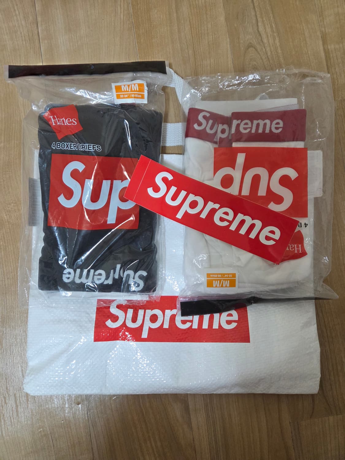 슈프림 복서 브리프 팬티 M (흰2장+검2장=총 4장) 상품이미지1