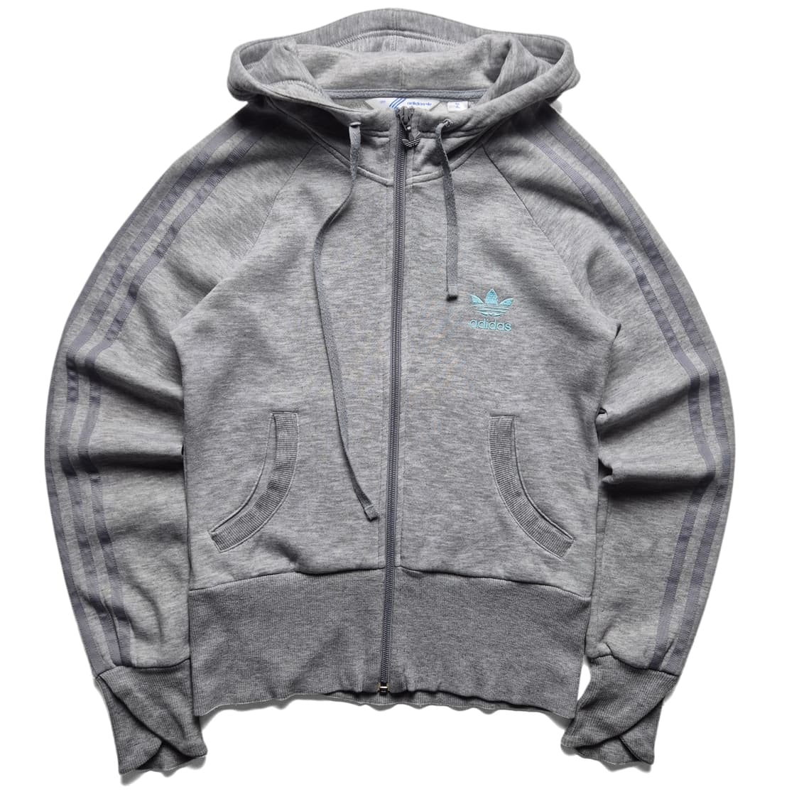 [95] 아디다스 빅로고 후드집업 그레이 민트 상품이미지2