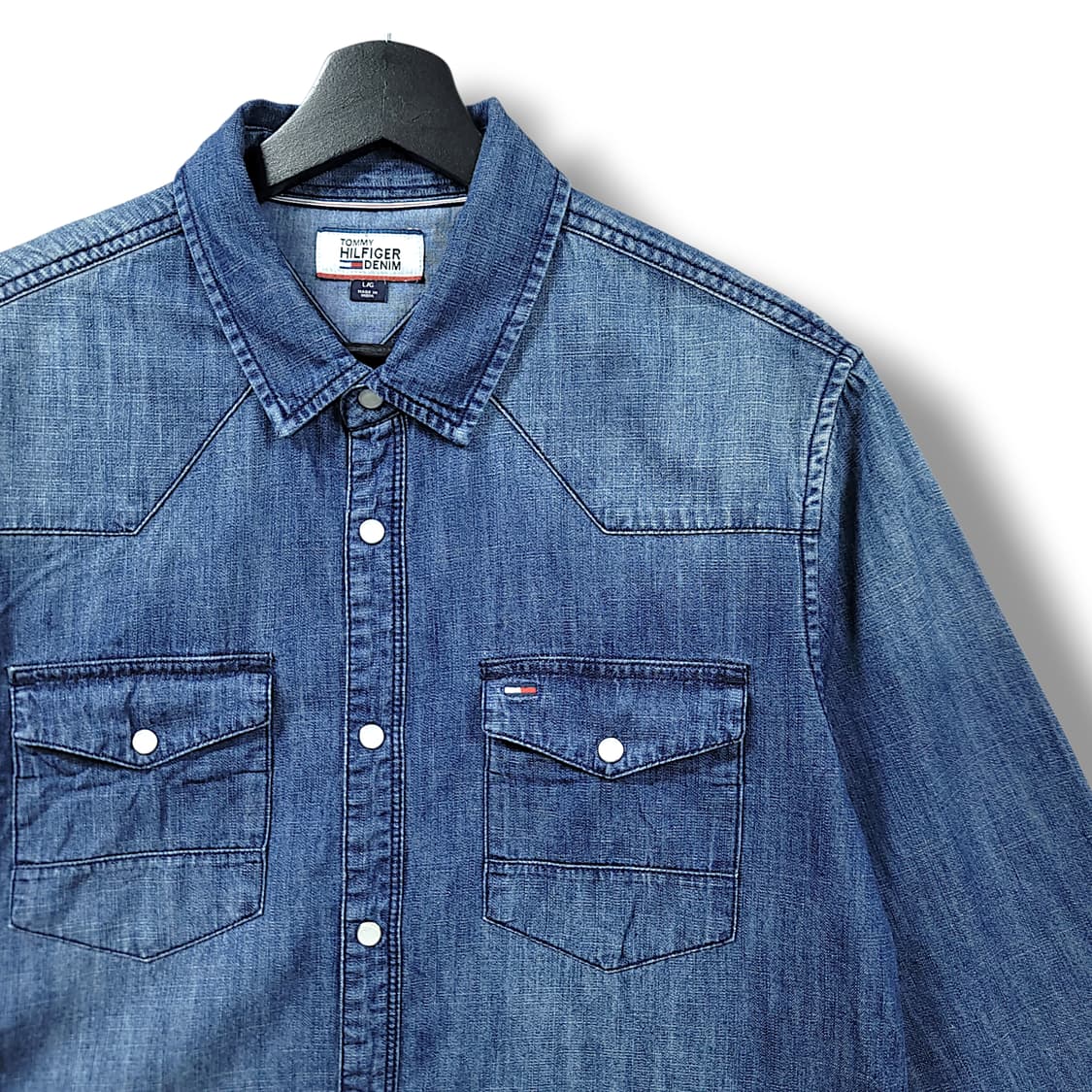 [L] 타미힐피거 진청 웨스턴 데님 긴팔셔츠 상품이미지3