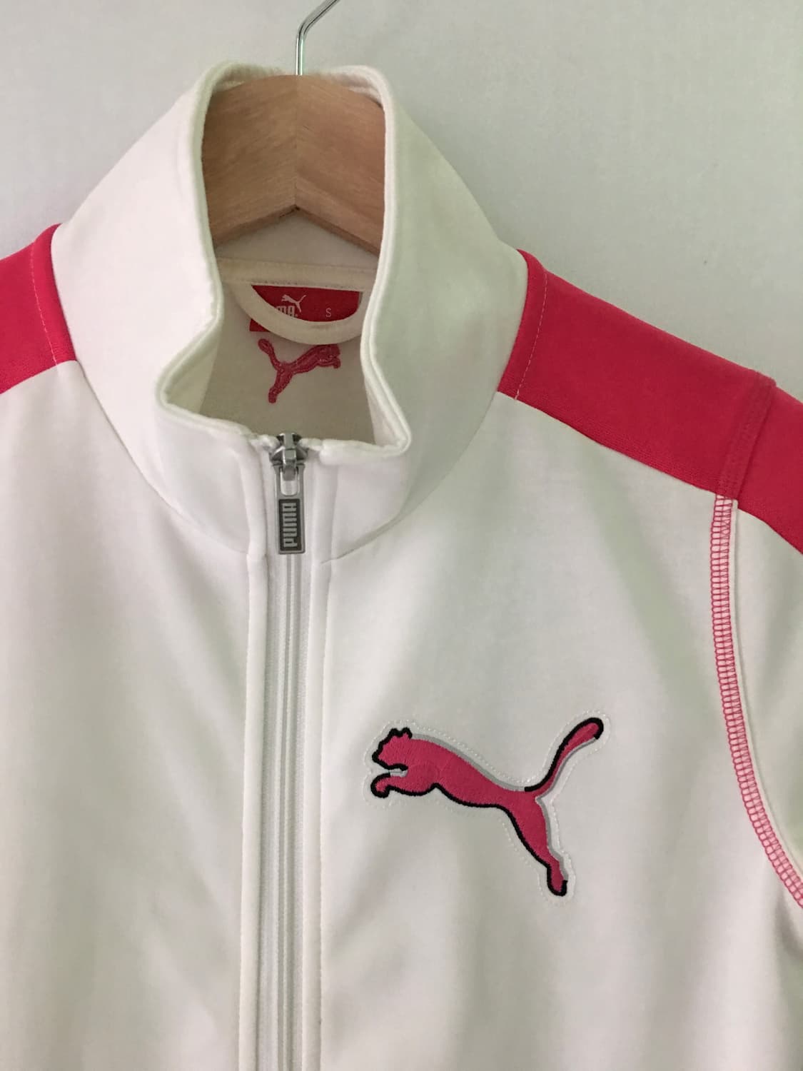 퓨마 화이트 핑크 반팔 져지 상품이미지3