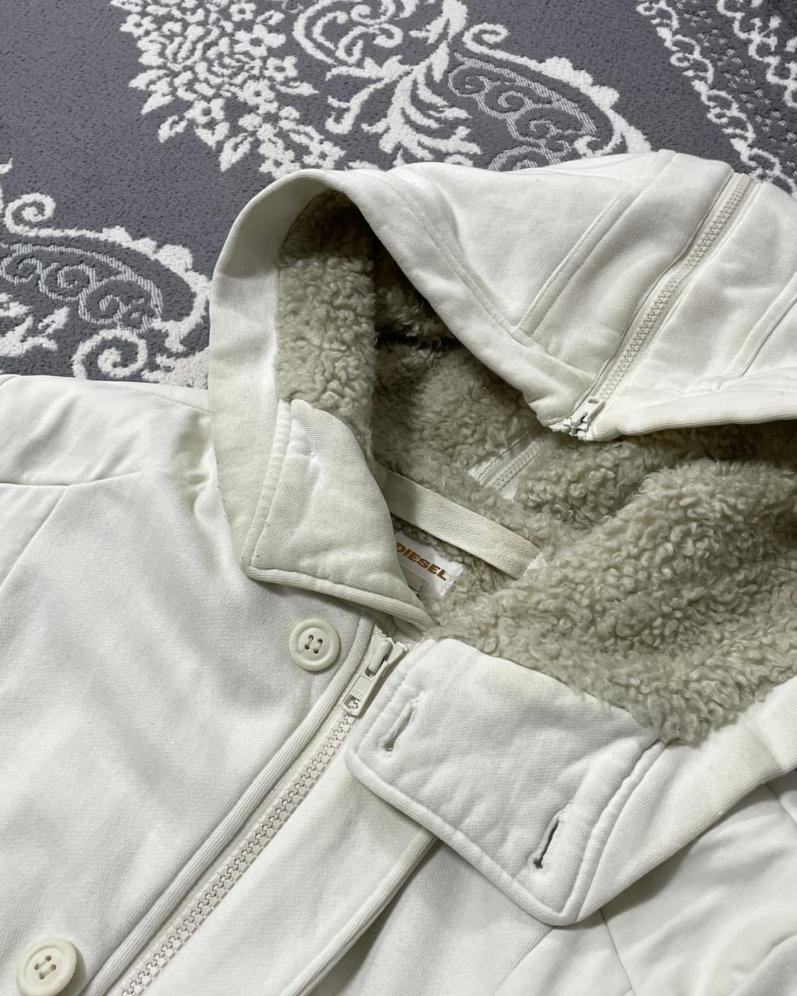 00‘s Diesel Lined Zip Fur Hoodie 상품이미지2