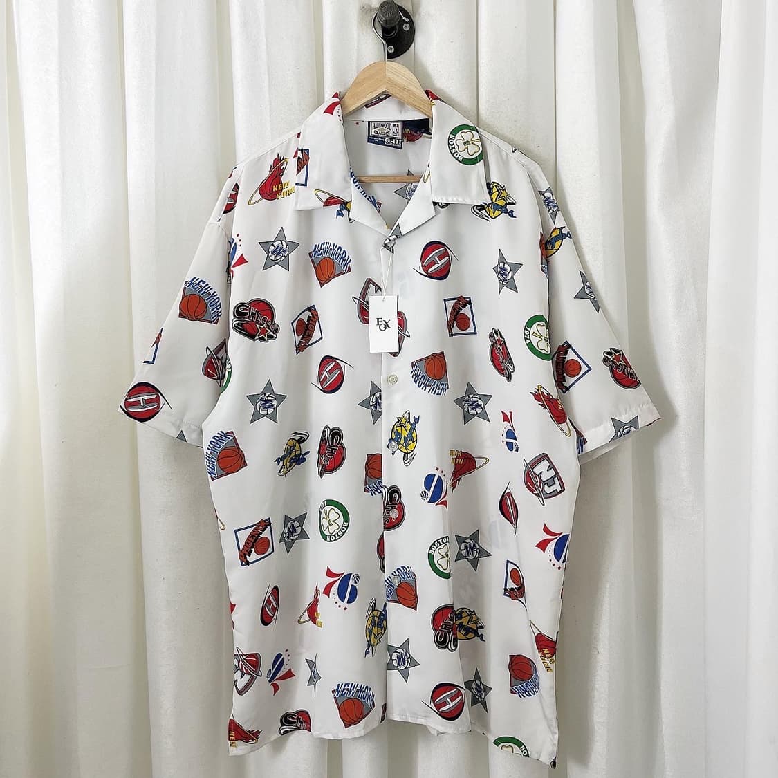 NBA 화이트 베스킷볼 하프 셔츠 상품이미지1