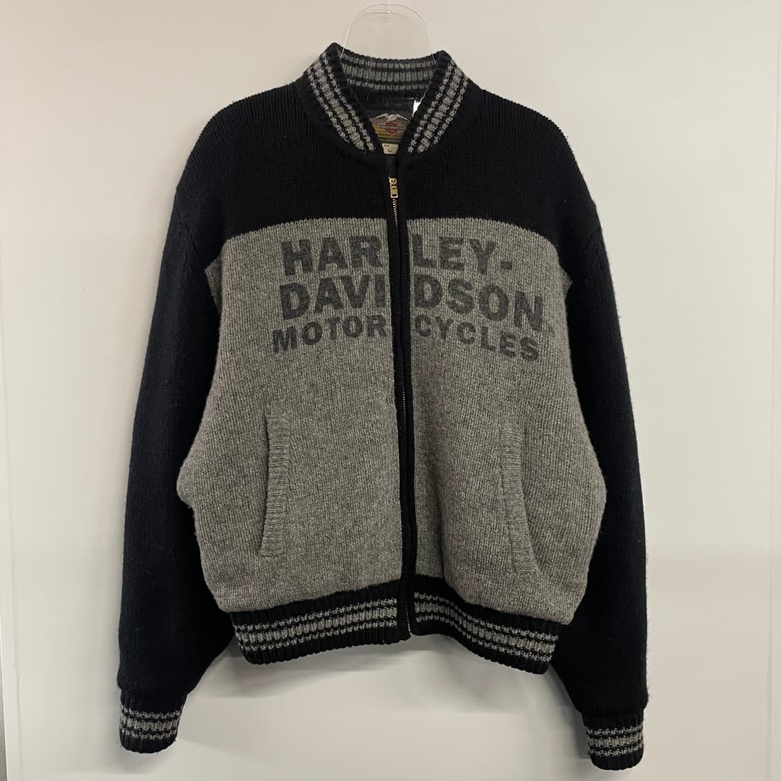 90s 할리 데이비슨 스펠아웃 울 니트점퍼 상품이미지1