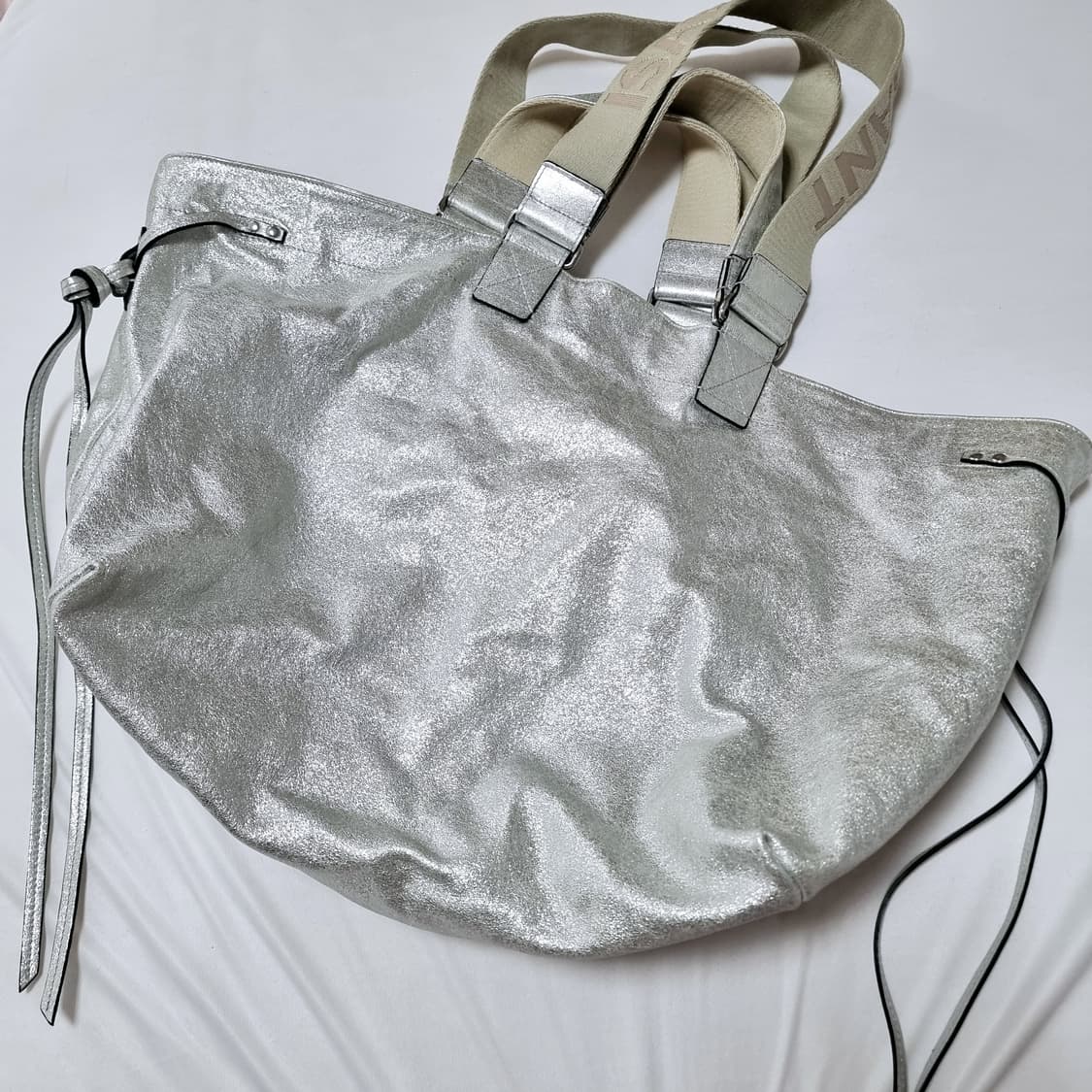 이자벨 마랑 양가죽 메탈릭실버 숄더백 토트백 핸드백 가방 (상태굿) 상품이미지5