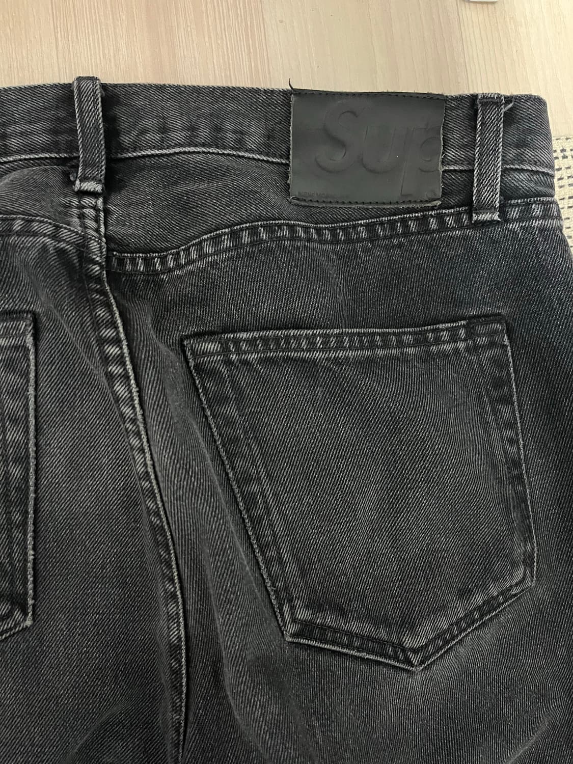 슈프림 슬림 데님진 블랙 흑청 32 usa 상품이미지1