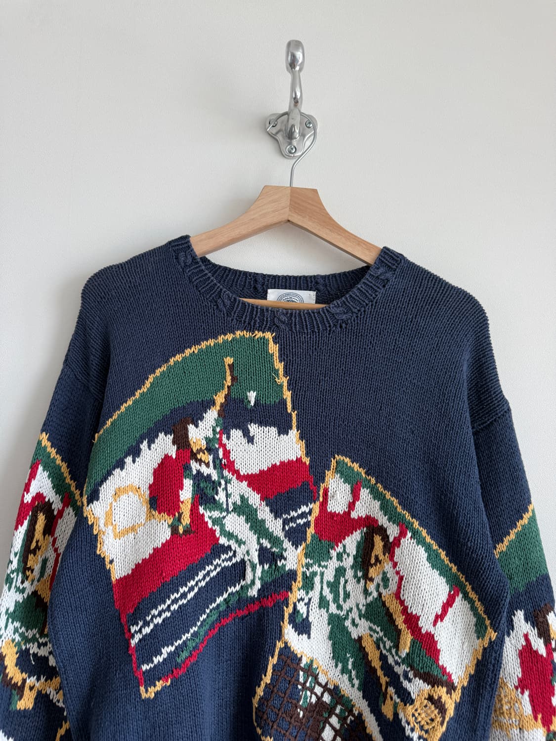 90's 제이프레스(J.PRESS) 핸드메이드 코튼 니트(반도 라이센스) 상품이미지2