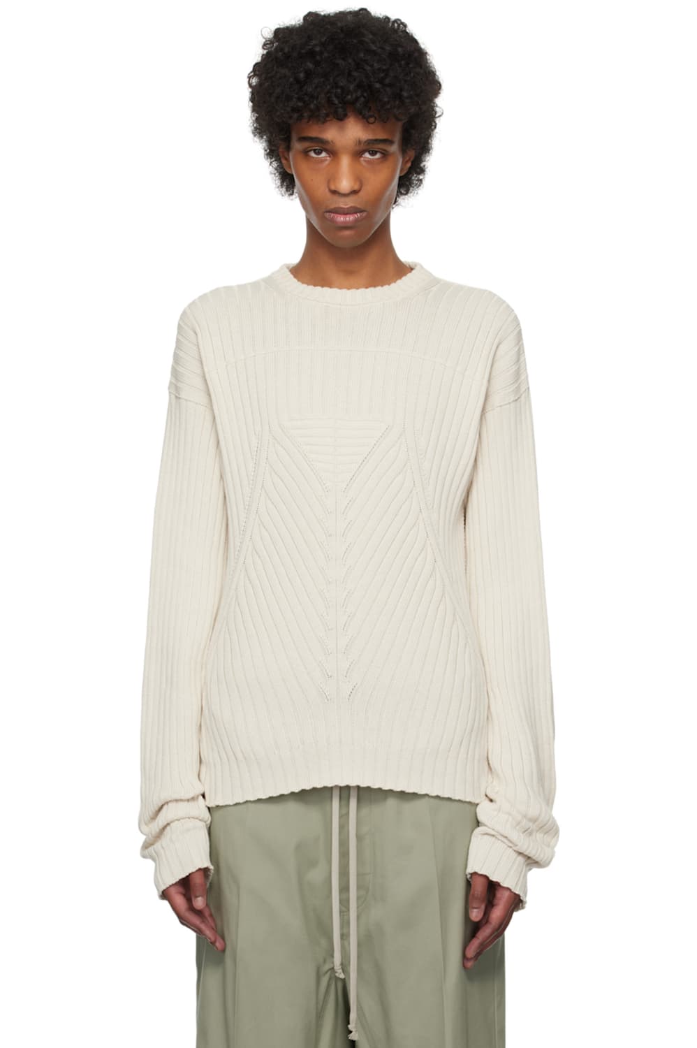 릭오웬스 SS25 메가립 라운드넥 스웨터 DINGE M사이즈 상품이미지4