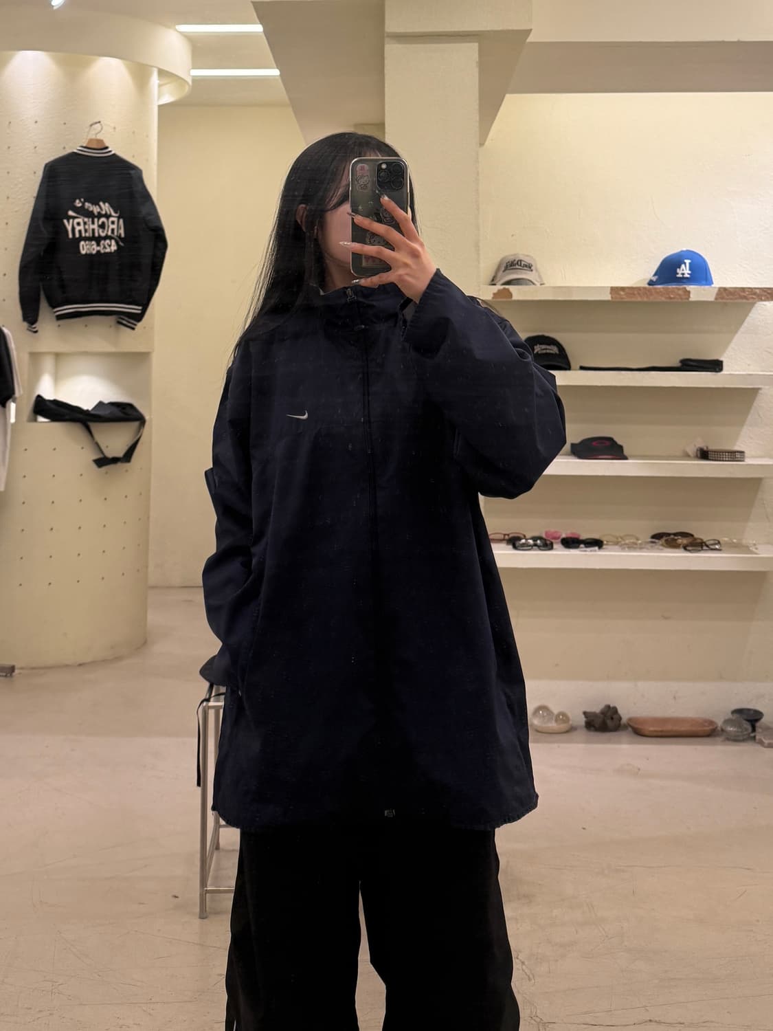 나이키 네이비 미니 스우시 윈드브레이커 U739 상품이미지1