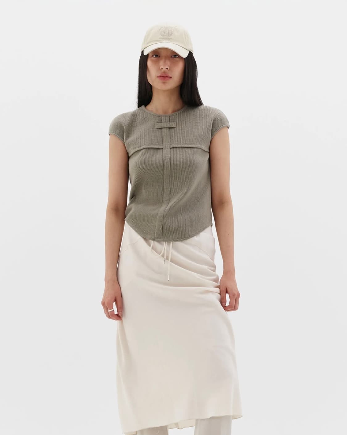  FRONT PATCH T-SHIRT - KHAKI 상품이미지2